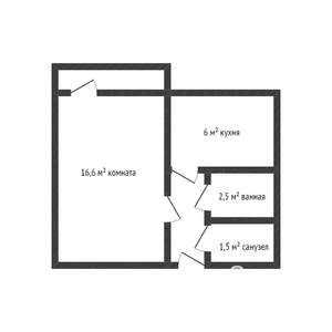 1-к квартира, вторичка, 30м2, 5/5 этаж