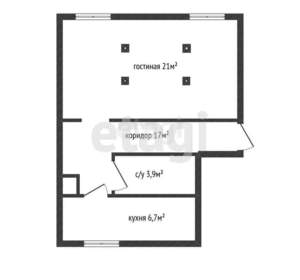 1-к квартира, вторичка, 49м2, 1/3 этаж