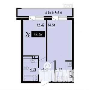 1-к квартира, вторичка, 43м2, 13/18 этаж