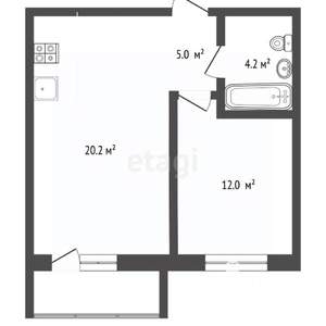 1-к квартира, вторичка, 42м2, 12/24 этаж