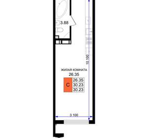 Студия квартира, вторичка, 30м2, 2/8 этаж