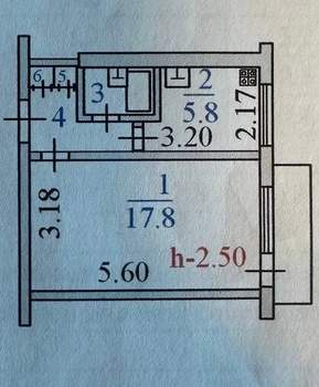 1-к квартира, вторичка, 30м2, 4/5 этаж