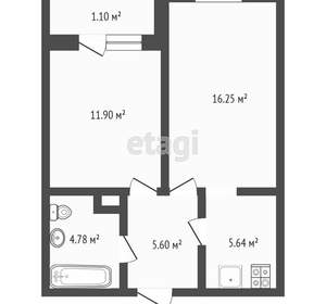 2-к квартира, вторичка, 43м2, 3/4 этаж