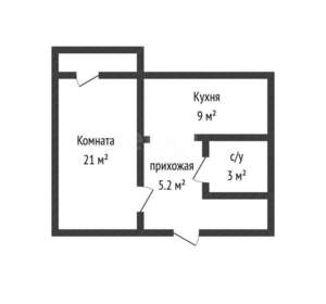 1-к квартира, вторичка, 37м2, 8/9 этаж