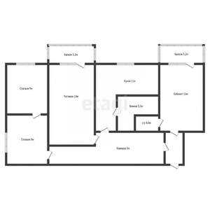 4-к квартира, вторичка, 73м2, 2/2 этаж