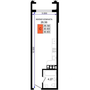 Студия квартира, вторичка, 31м2, 4/8 этаж