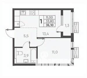 1-к квартира, вторичка, 35м2, 22/24 этаж