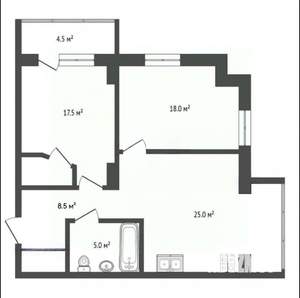 2-к квартира, вторичка, 74м2, 16/17 этаж