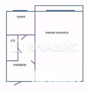 1-к квартира, вторичка, 30м2, 6/9 этаж
