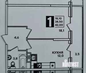 1-к квартира, вторичка, 39м2, 3/21 этаж