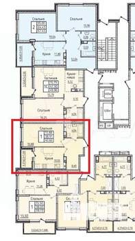 1-к квартира, сданный дом, 40м2, 15/19 этаж