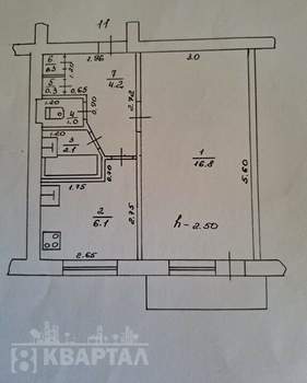 1-к квартира, вторичка, 32м2, 4/5 этаж
