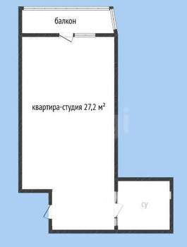 Студия квартира, вторичка, 27м2, 10/12 этаж