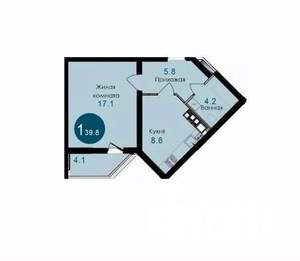 1-к квартира, вторичка, 40м2, 11/14 этаж