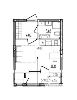 Студия квартира, вторичка, 24м2, 7/9 этаж