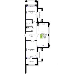 2-к квартира, строящийся дом, 72м2, 2/8 этаж