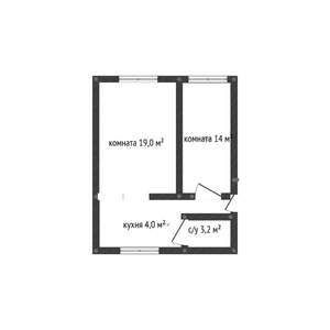 2-к квартира, вторичка, 38м2, 2/2 этаж