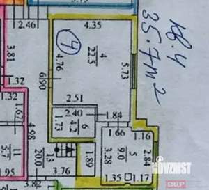 1-к квартира, вторичка, 36м2, 3/4 этаж
