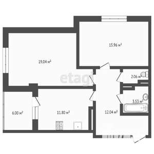 2-к квартира, вторичка, 64м2, 9/19 этаж