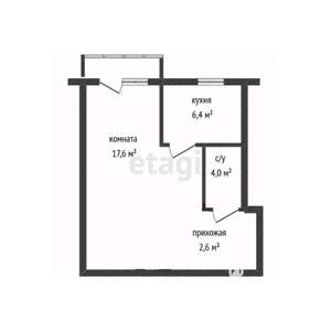 1-к квартира, вторичка, 32м2, 5/5 этаж