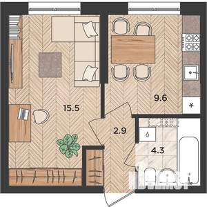 1-к квартира, вторичка, 32м2, 3/24 этаж
