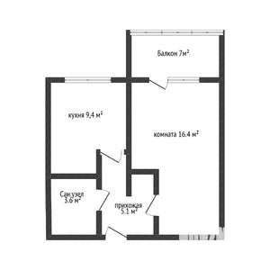 1-к квартира, вторичка, 37м2, 4/5 этаж