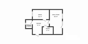 1-к квартира, вторичка, 57м2, 1/2 этаж