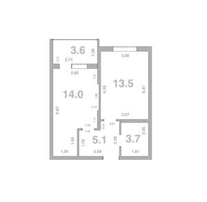 1-к квартира, вторичка, 40м2, 7/8 этаж