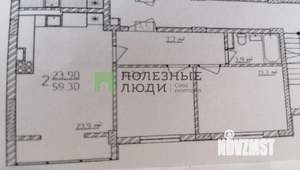 2-к квартира, вторичка, 60м2, 3/3 этаж