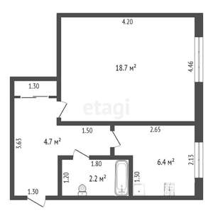 1-к квартира, вторичка, 32м2, 3/5 этаж