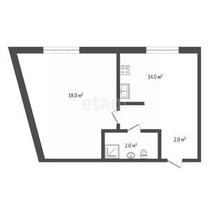 1-к квартира, вторичка, 38м2, 3/4 этаж