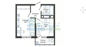 1-к квартира, вторичка, 32м2, 12/24 этаж