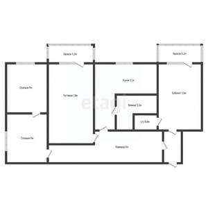 4-к квартира, вторичка, 73м2, 2/2 этаж