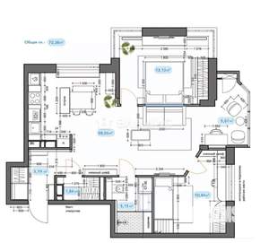 2-к квартира, вторичка, 65м2, 12/22 этаж