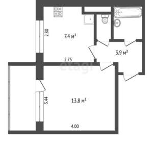 1-к квартира, вторичка, 29м2, 8/10 этаж