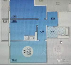 3-к квартира, вторичка, 68м2, 16/16 этаж