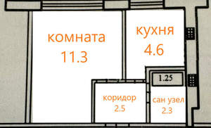 1-к квартира, вторичка, 21м2, 9/9 этаж