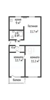 3-к квартира, вторичка, 62м2, 4/5 этаж