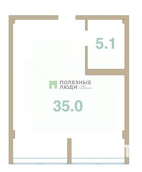 Студия квартира, вторичка, 40м2, 2/8 этаж