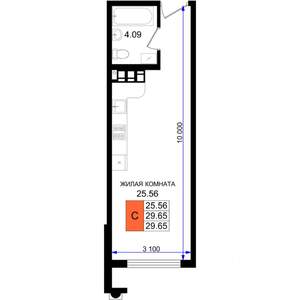 Студия квартира, вторичка, 30м2, 3/8 этаж