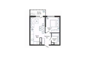 1-к квартира, вторичка, 40м2, 15/24 этаж