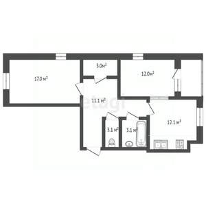 2-к квартира, вторичка, 60м2, 11/16 этаж