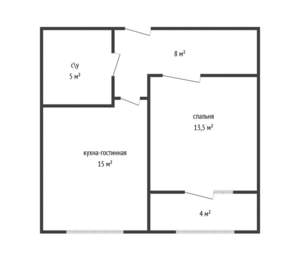 1-к квартира, вторичка, 42м2, 13/21 этаж