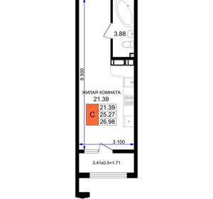 Студия квартира, вторичка, 27м2, 7/8 этаж