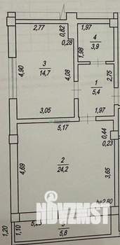 1-к квартира, вторичка, 54м2, 1/3 этаж