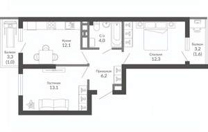 2-к квартира, вторичка, 50м2, 10/23 этаж