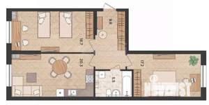 2-к квартира, вторичка, 73м2, 5/24 этаж