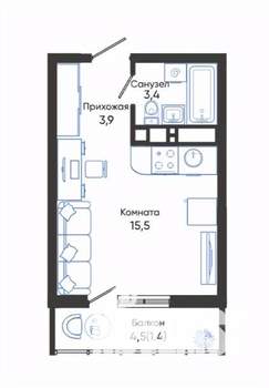Студия квартира, вторичка, 24м2, 5/24 этаж