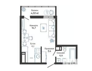 Студия квартира, вторичка, 28м2, 5/24 этаж