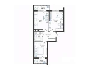 2-к квартира, вторичка, 56м2, 22/24 этаж